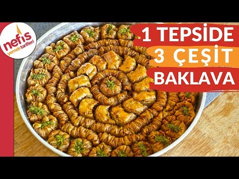 1 TEPSİDE 3 ÇEŞİT BAKLAVA TARİFİ ✅ Vazgeçilmez Bayram Tatlısı