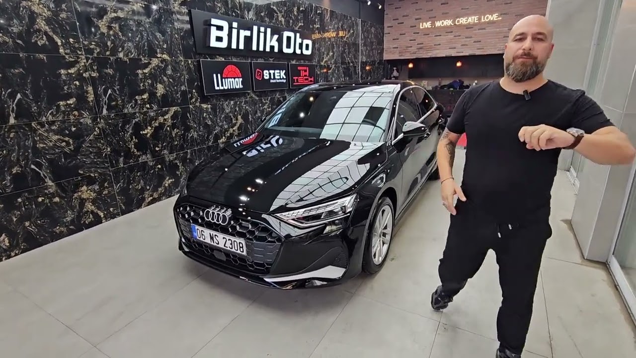 0 KM Audi A3 Stek Boya Koruma Filmi Tech Crystal Seramik Kaplama LLumar Cam Filmi