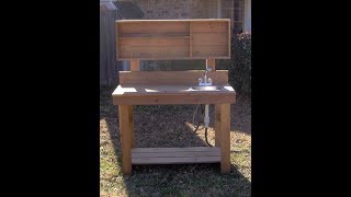 Instructions for assembly of Threeman Products Potting Bench with Sink.