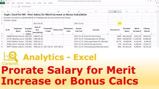 Excel for HR - Prorate Employee Salary for Merit Increase or Bonus Calculation