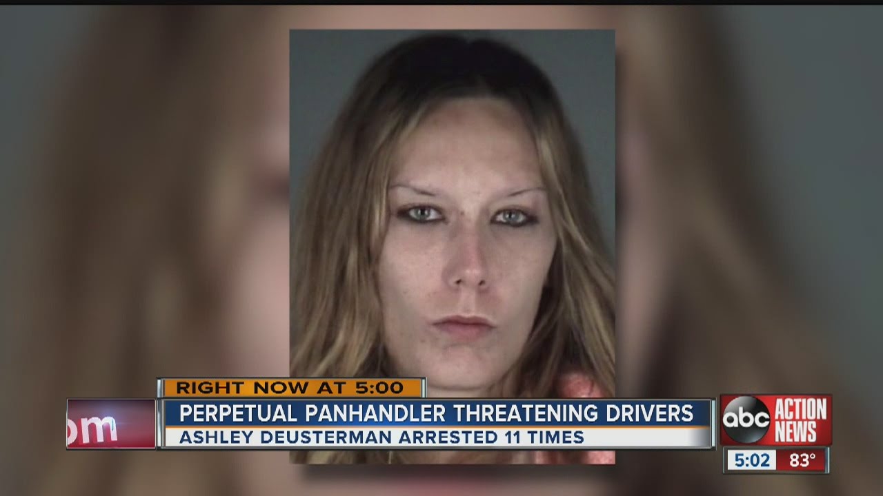 Woman accused of aggressive panhandling - YouTube