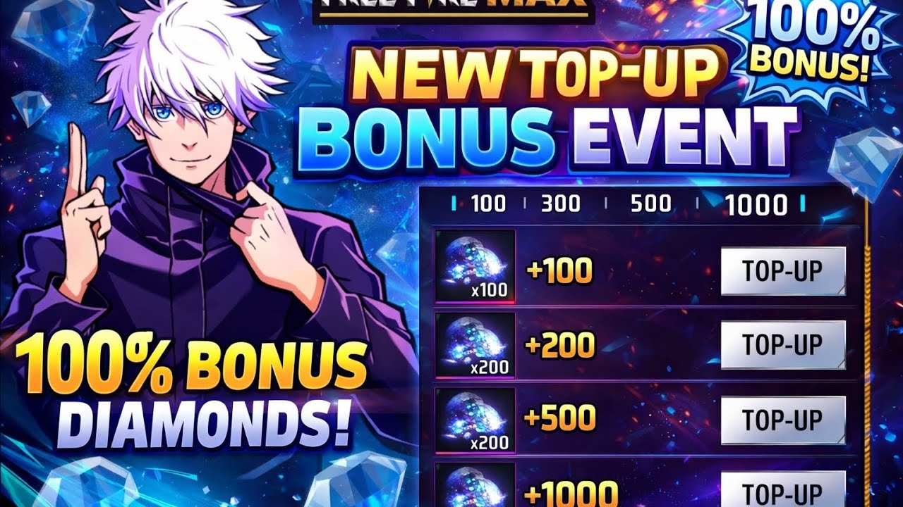 FREE FIRE MAX 100% TOP UP BONUS 😱🔥 | NEW TOP UP EVENT
