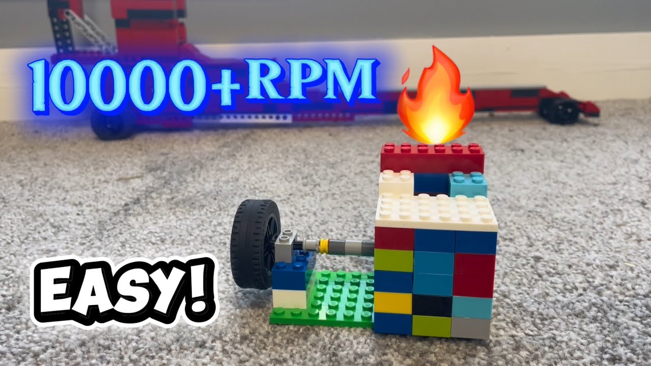 Lego vacuum engine tutorial easy! (10000 rpm turbo)