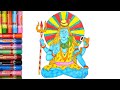 Lord shiva drawing easy with colour  mahadev drawing  parmanand drawing