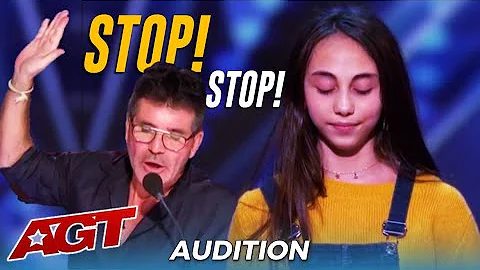 Simon Cowell STOPS 12-Year-Old Ashley Marina TWICE...