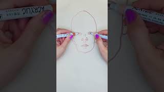 Drawing with TWO HANDS! ✍️🔥 #portraitdrawing #artchallenge #dualhand #drawing #twohands