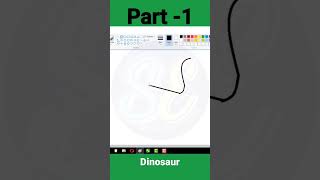 How to easily draw Dinosaur 🦕 in MS Paint computer 💻 #shortsfeed #dinosaur #painting 🦖🦖🦖