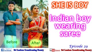 Indian Boys Saree Transformation - Before And After Male To Female Transformation Crossdressing