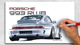 たーちゃんオーダーページ 993RWB] How to Draw aPorsche 993 RWB ver. [Copic] - YouTube