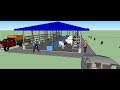 How to make Cow Dairy Farm (30x10m) in Sketchup