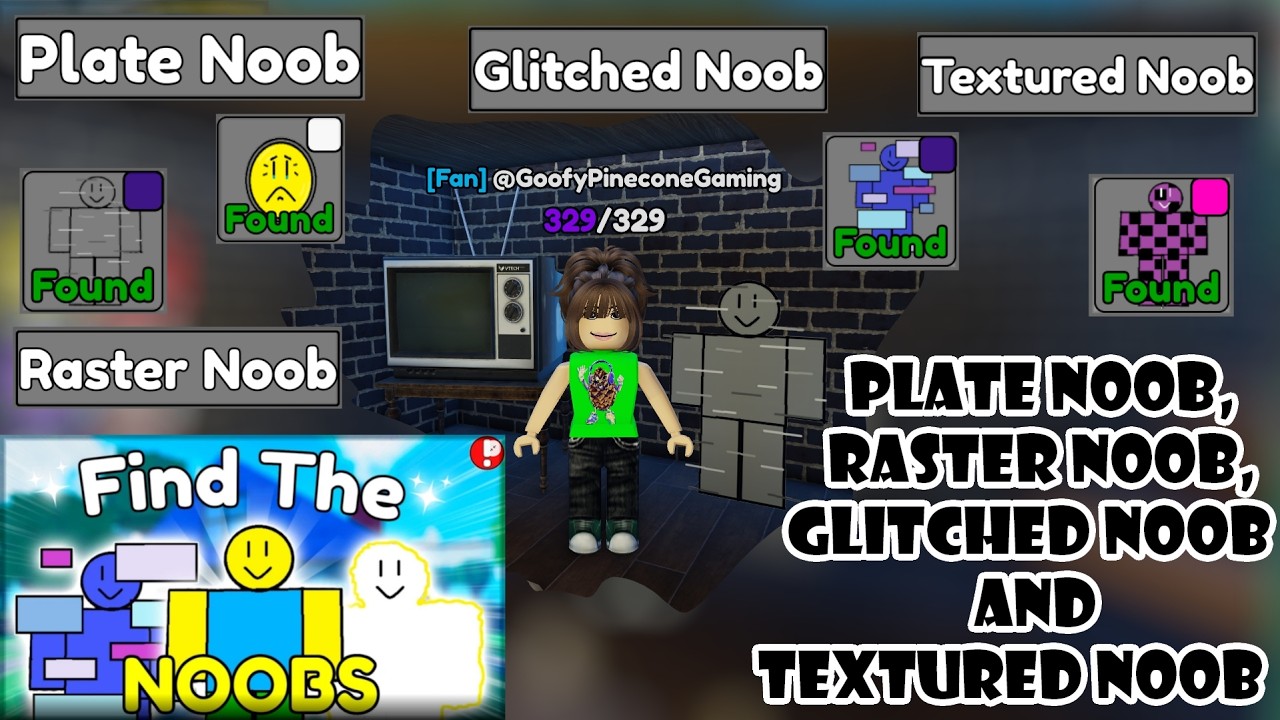 How to find Plate Noob, Raster Noob, Glitched Noob and Textured