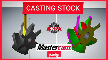 How to add casting stock from model in Mastercam - தமிழில்- -VMC HMC-5 Axis CNC Training- Coimbatore