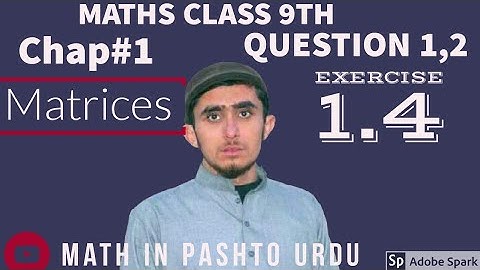 Maths class 9th chapter 1 matrices exercise 1.4 question 1 and 2