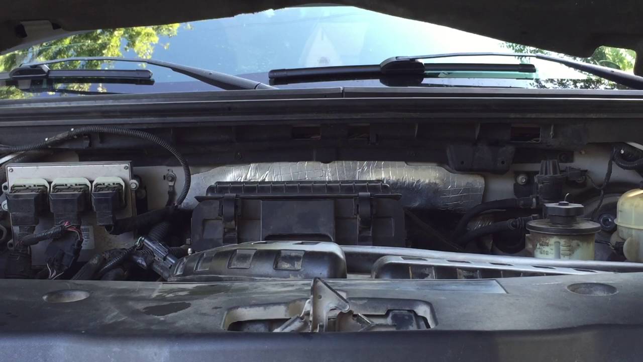 2007 Ford F-150 rough idle when put in gear. - YouTube