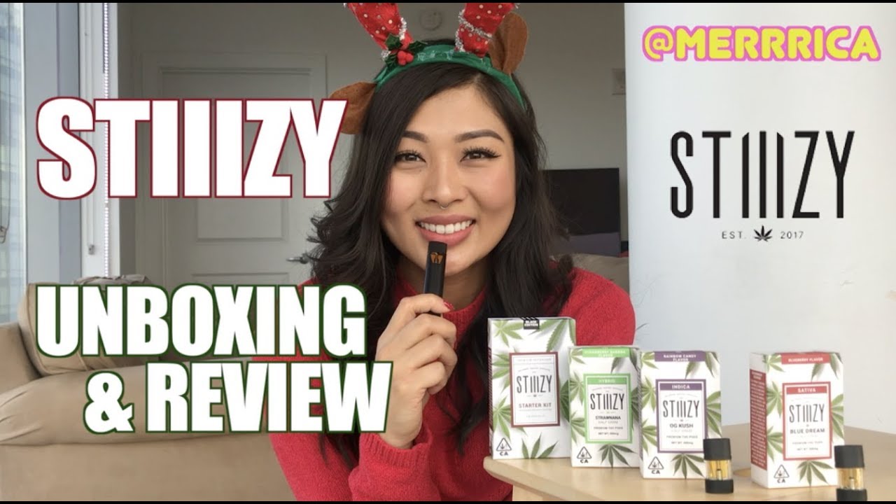 STIIIZY UNBOXING AND 3 POD REVIEW // BLUE DREAM, STRAWNANA, & RAINBOW CANDY