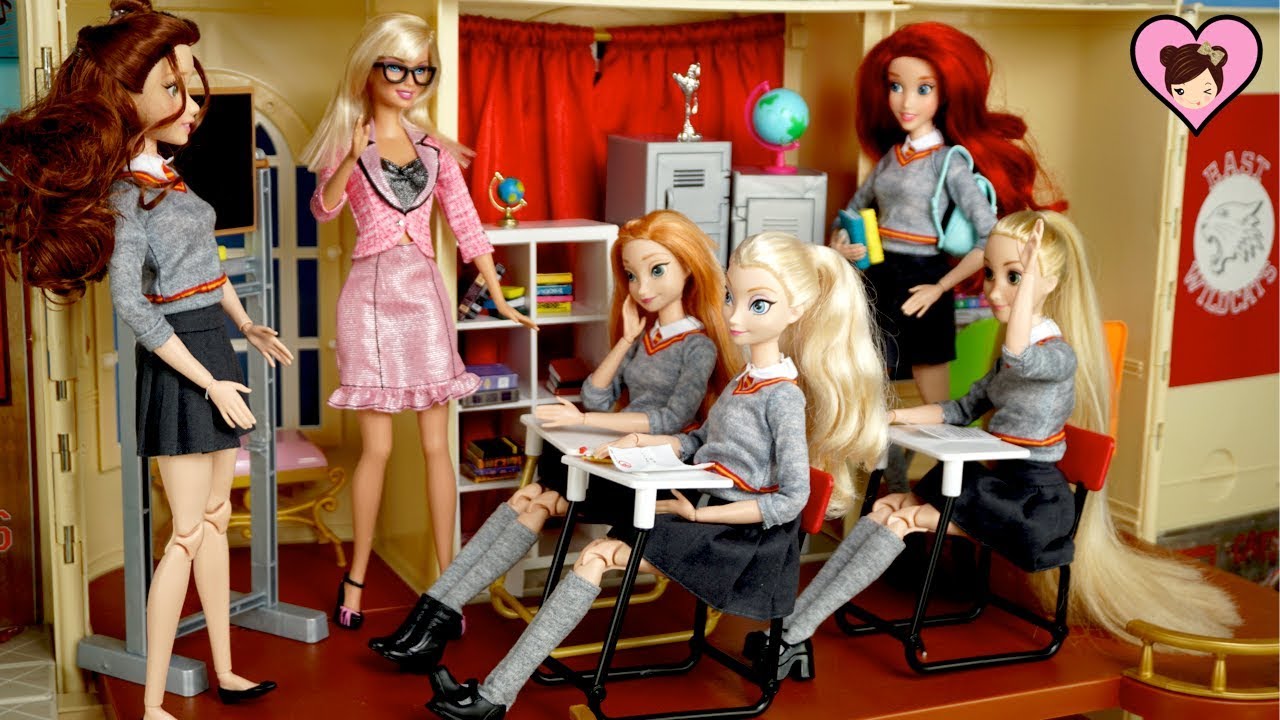 barbie doll go to school