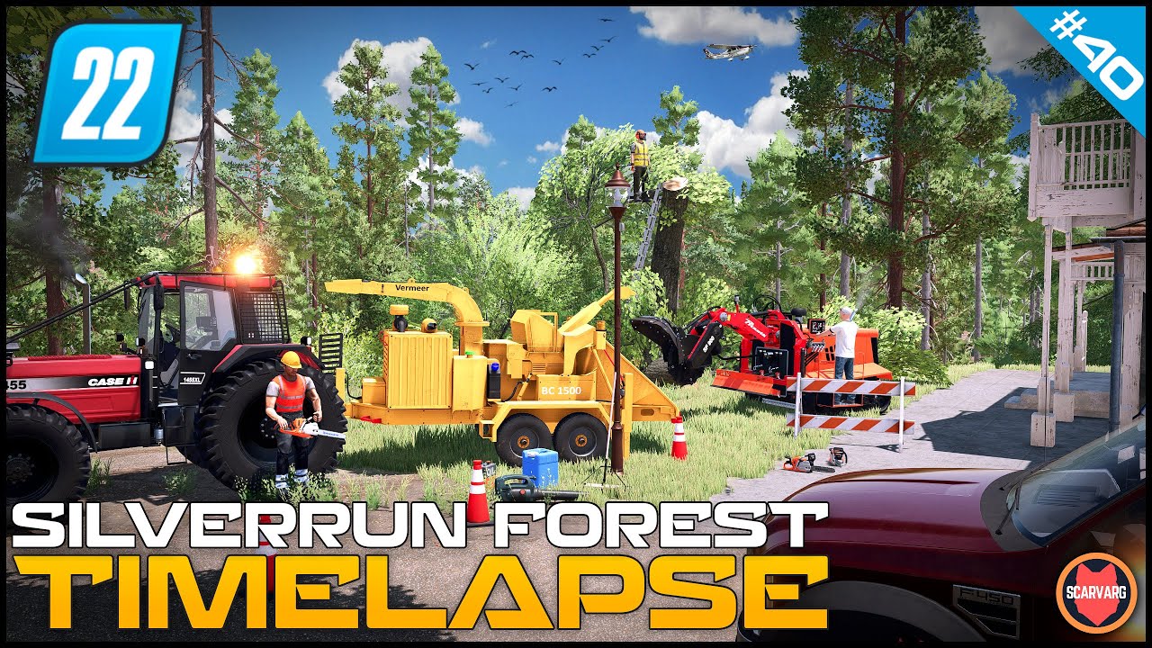 🇺🇸 Removing Trees On A Residential Property Survival Series ⭐ FS22 Silverrun Forest Timelapse