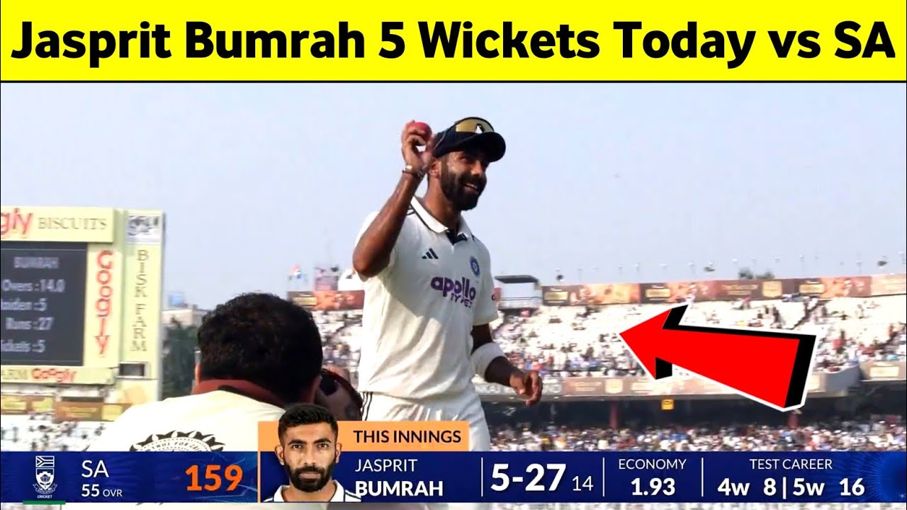 Jasprit Bumrah Bowling Today, Jasprit Bumrah 5 Wickets Today vs South Africa 1st Test 2025