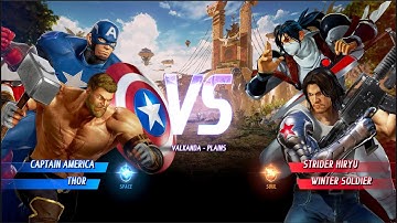 Marvel vs Capcom Infinite - Captain America Thor VS Winter Soldier Strider  #thor  #captainamerica
