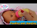 Baby Born doll Lil girl Evening Routine feeding and changing compilation