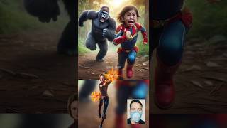 cute little superhero being chased a gorilla💥AII Characters marvel & dc #marvel #shorts #avengers
