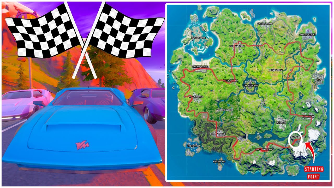 *INSANE CAR RACE IN FORTNITE (RACING AROUND THE FORTNITE MAP!! YouTube