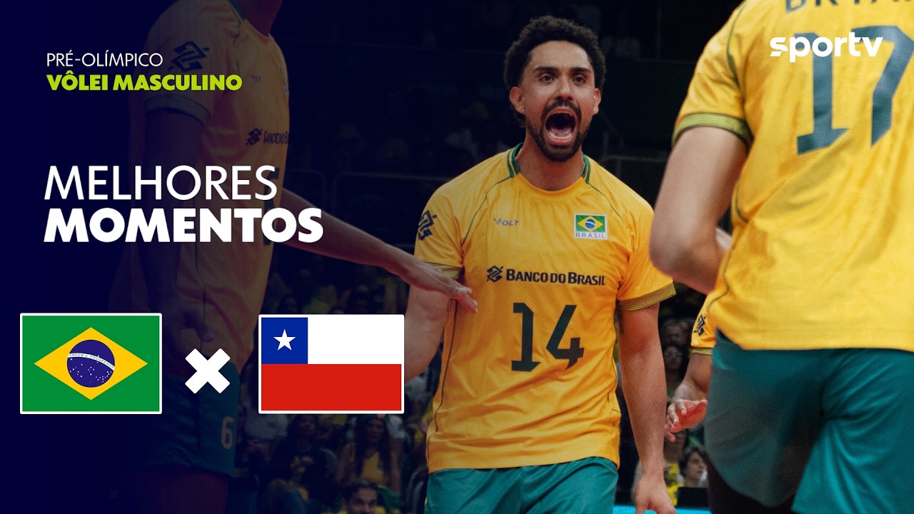 BRASIL 3 X 0 CHILE | MELHORES MOMENTOS | PRÉ-OLÍMPICO DE VÔLEI MASCULINO | sportv