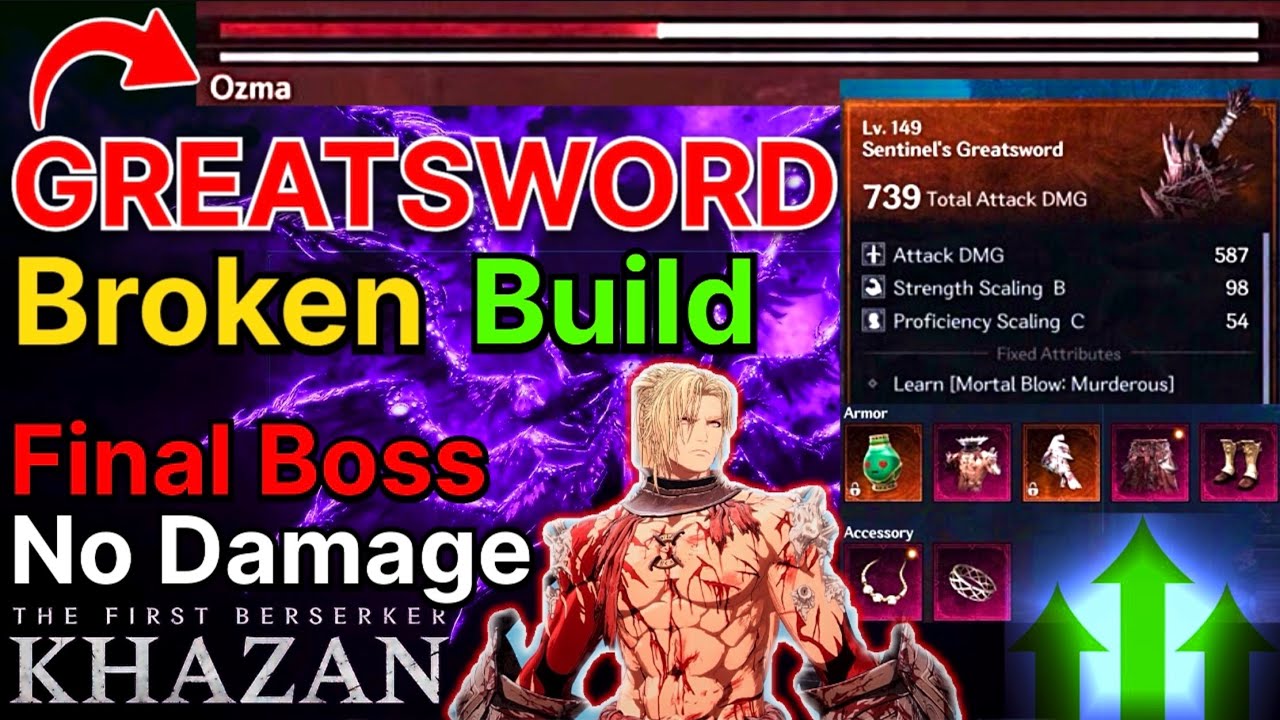 OP Greatsword Build - Ozma Final Boss (No Damage) First Berserker