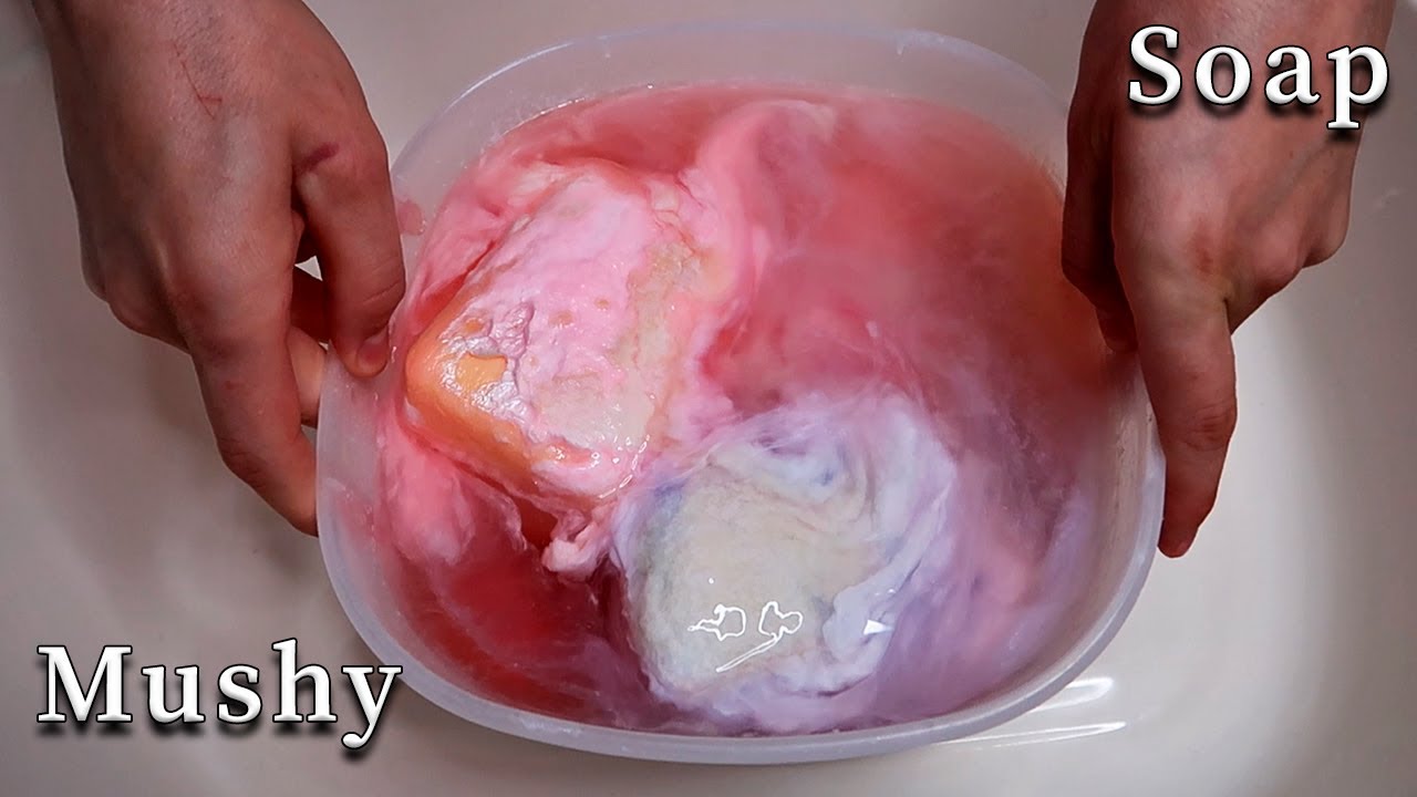 ASMR MUSHY SOAP and Sponge 🤩 Soaked Soap ✨ Sponge Squeezing
