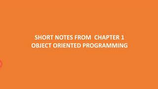 SHORT NOTES ON OOPS