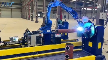 The servo positioner and linear rail we designed and produced equipped with Yaskawa welding robot.