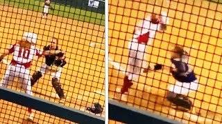 High School Softball Player Fakes Out Catcher During Game screenshot 4