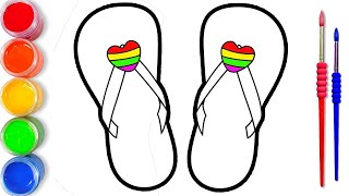 How to Draw Sandal Step by Step For Kids / Easy Sandal Drawings / Рисование Сандалии для детей