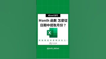 Excel month 函數：怎麼從日期中提取月份？ #excel #googlesheets #shorts｜#今日訊息