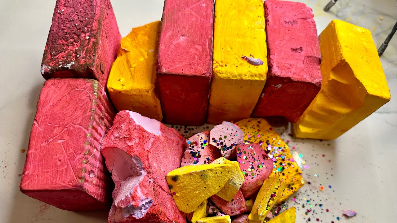 Dyed Gym Chalk Blocks Crush ASMR YouTube