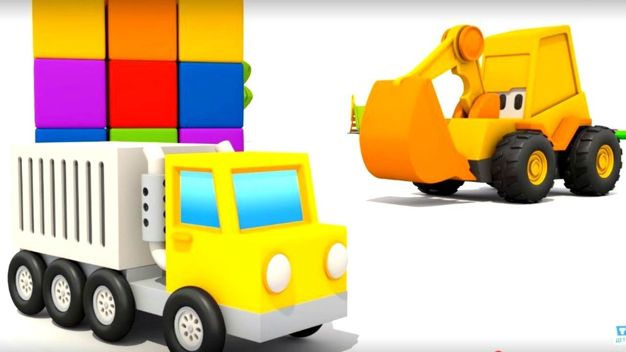 Animation für Kinder: Max der Bagger baut den Containerwagen. - YouTube