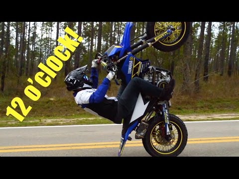 Supermoto Scrapes in 12 o'clock Wheelie - YouTube