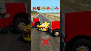 Lightning Mcqueen & Pixar Cars vs Bus Crash Test  #beamng #automobile #beamngnoob