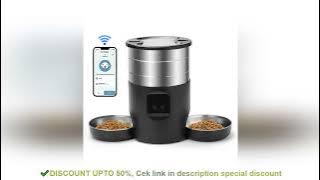 4.5L Button WiFi Automatic Cat Feeder Includes Two Stainless Steel Bowls Smart Pet Cat and Dogs Food