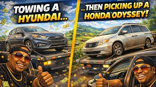 Towing a hyundai then picking up a honda odyssey van