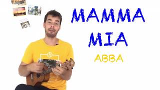 Video thumbnail of "MAMMA MIA ukulele TUTORIAL - Abba w/ chords and fingerpicking"