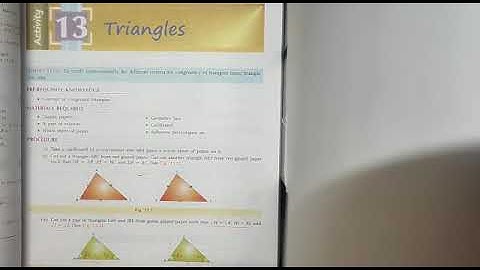 Activity 13 Congruency of triangles