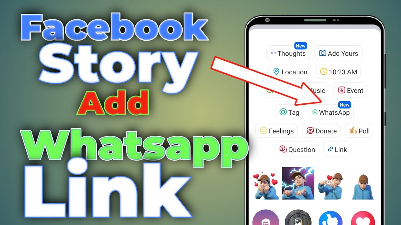 How to Add Whatsapp link on Facebook story | Facebook Story par WhatsApp Link Kaise Add Karein |
