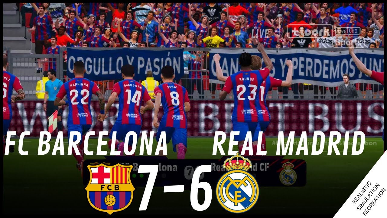 Penalty Shootout • BARCELONA 7 - 6 REAL MADRID Simulation and Recreation from Video Game
