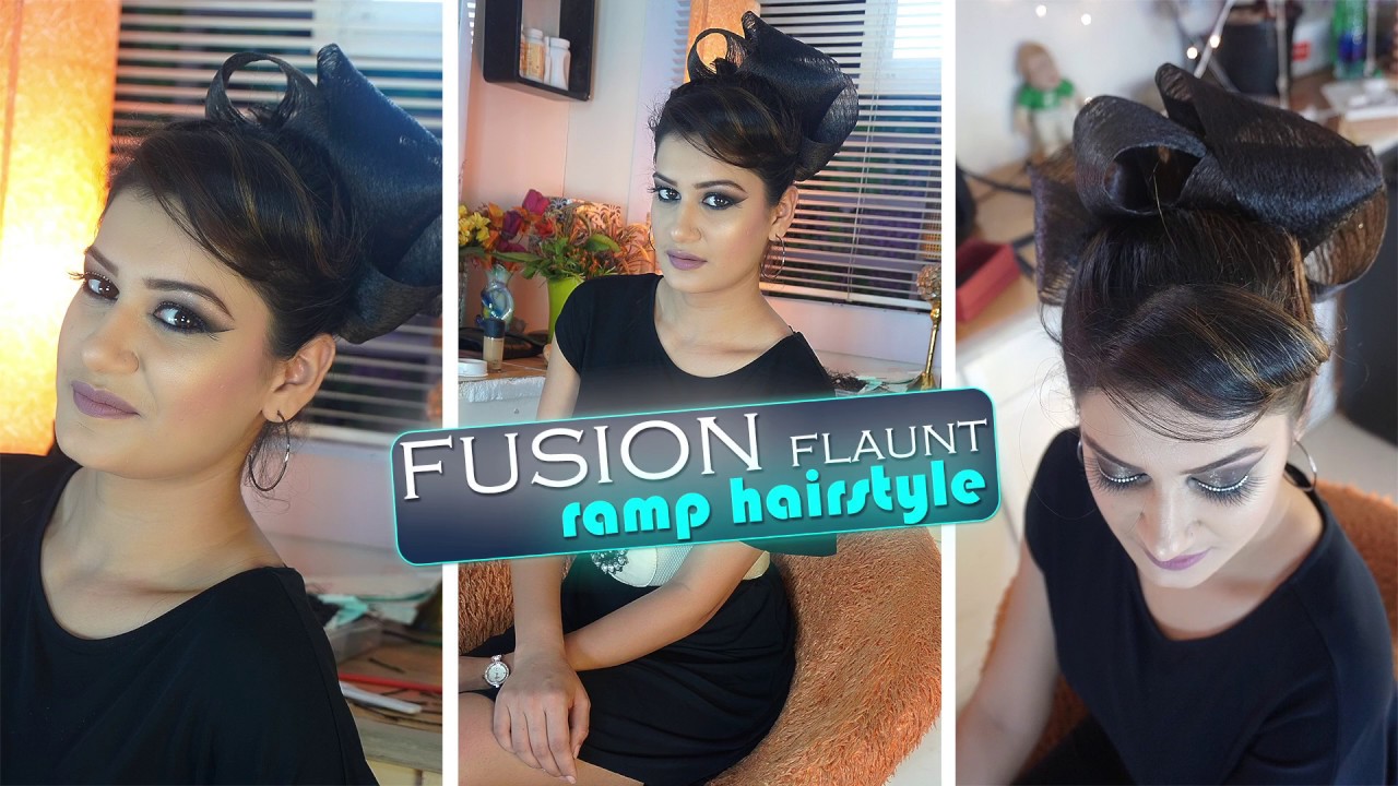 Fusion Flaunt Ramp Hairstyle | Ramp Walk Special Theme Hair StylingTrends |  रेंप थींम फैशन हेस्टाइल - YouTube