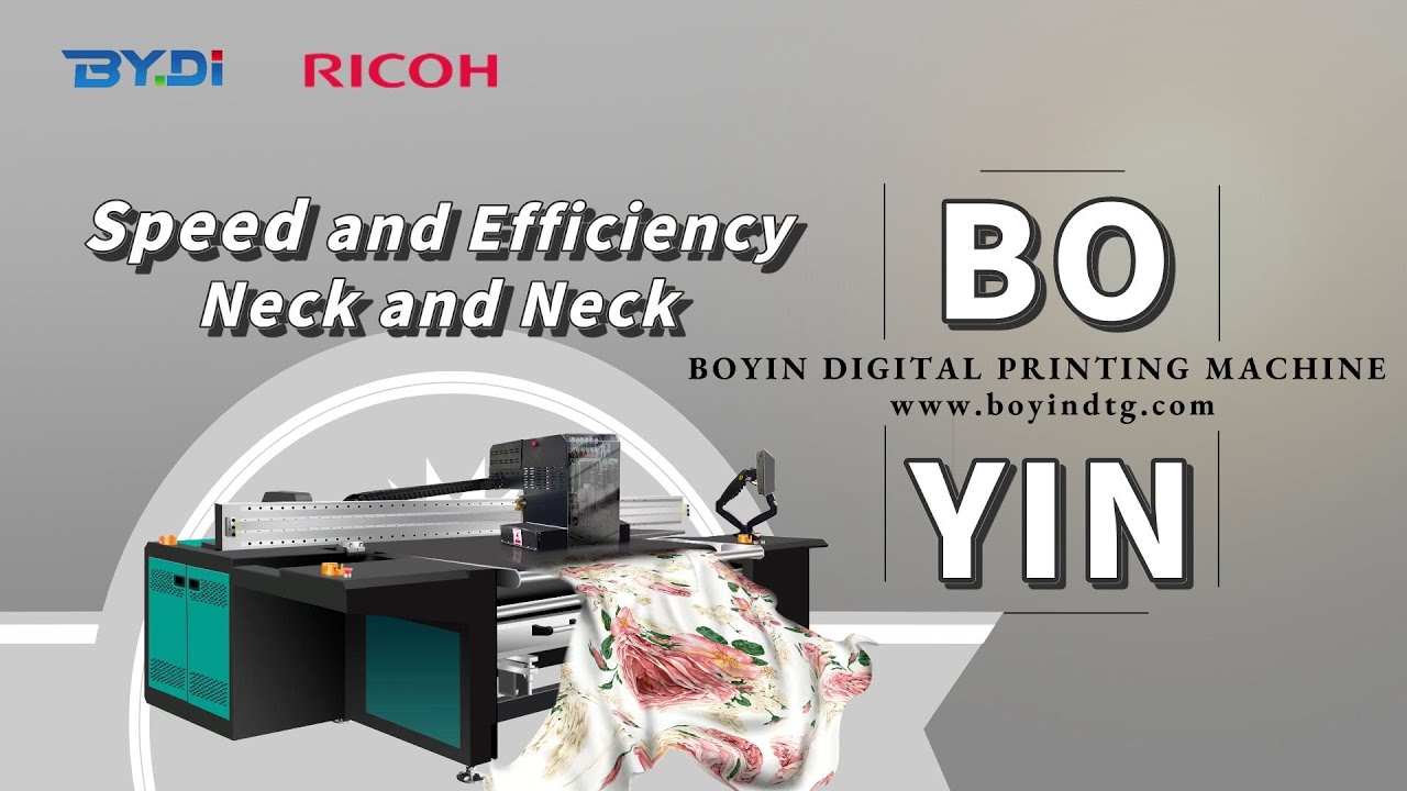 BYDI digital textile printing machine with 8-12 pcs print-heads ...