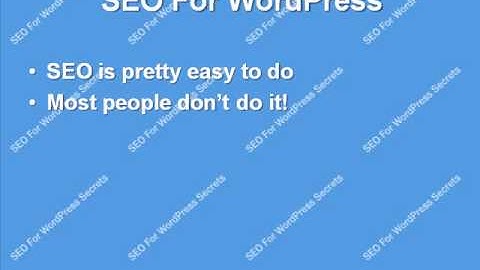 wordpress-secrets-1.avi: SEO For WordPress Secrets: The Importance of SEO For Your WordPress Blog