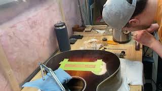 Hot Hide Glue - Gluing a guitar bridge on