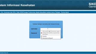Tutorial SIKDA Generik Menu Login