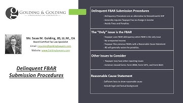 Delinquent FBAR Submission Procedures - 2020 IRS Late Delinquent FBAR Submission Procedure Update
